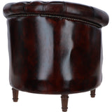 Luxury Ashwood Leather Chesterfield Single Chair Chestnut: LF-183