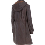 Leather Duffle Leather Coat Mid Brown/ app: TINA
