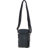 Leather Crossbody Smartphone Bag Black: K-41