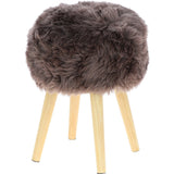 New Zealand Sheepskin Stool Mink: SHORT SHEEPSKIN STOOL