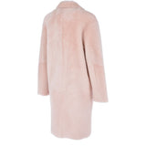 3/4 Long Shearling Fur Coat Baby Pink: 20081-G-T4