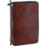 Premium Leather zip up Document Holder Chestnut: LF-173