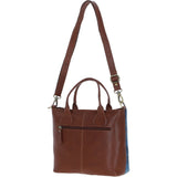 Versatile Ashwood Leather & Harris Tweed® Cloth Shoulder Bag Tan/LT Blue: TW-22-05-TB