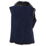 Reversible Toscana Suede Leather Gilet Navy/snowtip: KB-42