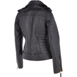 Women's Leather Biker Jacket Black/app: 2741
