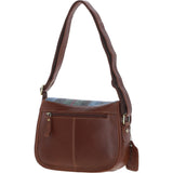 Elegant Ashwood Leather & Harris Tweed® Cloth Crossbody Bag Tan/Mcload: TW-27-02-TM