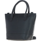 Ashwood Leather & Harris Tweed® Cloth Large Grab Bag Black/White: TW-64-12-BW