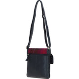 Ashwood Leather & Harris Tweed® Cloth Twist Lock Crossbody Bag Navy/Pink: TW-31-06-NP
