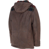 Ashwood Leather x Harris Tweed Men’s Hooded Casual Jacket Brown/Red/Green: TW-905-07-BR