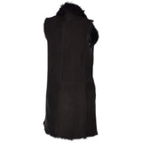3/4 Length Toscana Suede Leather Gilet Black :  Nekhii