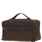Fenland Canvas & Leather Wash Bag Brandy/green: FEN-759