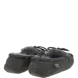 Women's Classic Suede Sheepskin Moccasin Slippers Grey: LADIES MOCCASSINS
