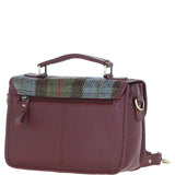 Ashwood Leather & Harris Tweed® Cloth Satchel Bag Wine/Mcload: TW-68-17-WM