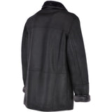Luxury 4 Button Single Breasted  Sheepskin Coat Black: KE-223