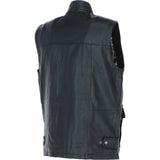 Premium Men's Black Leather Utility Vest with Multiple Pockets: friends