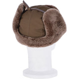 Trapper Hat With Sheepskin Fur Olive: 030-T