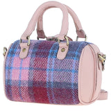 Ashwood Leather & Harris Tweed® Cloth Small Barrel Bag Baby-pink/Pink: TW-61-15-BP
