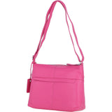 Sleek Luxe Leather Shoulder Bag Hot Pink: Mourne