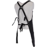 Unisex Cross Back Leather Apron Black: APRON