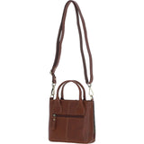 Ashwood Leather & Harris Tweed® Cloth Handbag with Removable Crossbody Strap Tan/Green/Red: TW-21-08-TR