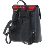 Ashwood Leather & Harris Tweed® Cloth Compact Backpack Black/Red: TW-65-14-BR