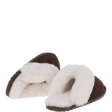 Classic Ladies Suede Sheepskin Slippers Brown