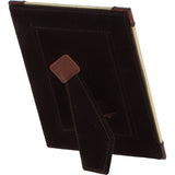 Exquisite Ashwood Leather Picture Frame (L) with Golden Accents Chestnut: LF-123