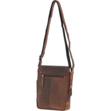 Ashwood Compact Leather Flap Over Bag Brown: Q-42