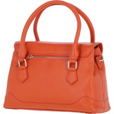 Premium Leather Shoulder Bag with Detachable Crossbody Strap Orange: Y-56