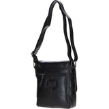 Sleek Leather Messenger Bag with Multiple Pockets Black: TL-004