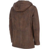 Trapper Mens Lamb Leather Hooded Jacket Brown 27: 162123
