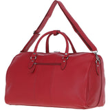 Real Leather Sports Holdall Bag with Shoulder Strap Red: PP-01-7