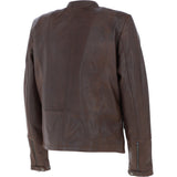 Mens Leather Biker Jacket Aq Brown: BR FONS-1