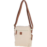 Fenland Canvas & Leather Crossbody Bag Tan/cream: FEN-752