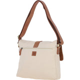 Fenland Canvas & Leather Crossbody Bag Tan/cream: FEN-754