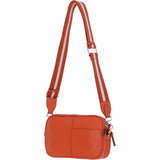 Compact Twin Zip Ashwood Leather Crossbody Bag Orange: X-35