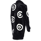 Sheepskin Coat With Roundel Detail Black/ White: D-LOOK-8