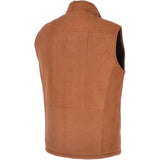 Men's Leather Sheepskin Gilet Whisky/black: KE YELEK 1