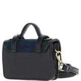 Ashwood Leather & Harris Tweed® Cloth Micro Satchel Bag with Twist Lock Black/Watch:TW-36-03-BW