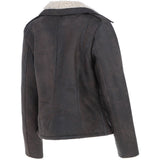 Ashwood Faux Fur Biker Style Jacket Brown: Jan
