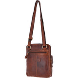 Leather Vintage Medium Flight Shoulder Bag Tan : G-33