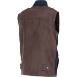 Ashwood Leather x Harris Tweed Men's Gilet Brown/Navy: TW-901-011-BN