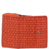 Vintage Woven Leather 7 Card Purse Orange:  D-82