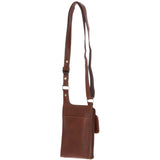 Ashwood Leather & Tweed elegance Crossbody Bag Tan/Green Check: TW-20-010-TGNH
