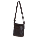 Luxury Small Leather Flight Bag Brandy: D-90