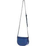 Real Leather Saddle Crossbody Bag Blue: 63753