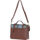 Ashwood Leather & Harris Tweed® Cloth Large Satchel Bag with Twist Lock Tann/Mcload: TW-35-02-TM