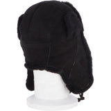 Unisex Sheepskin Trapper Hat Black: 208