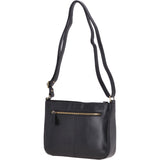 Vegetable Tanned Small Leather Shoulder Bag Black: V-27