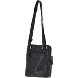 Leather Vintage Medium Flight Shoulder Bag Black : G-33